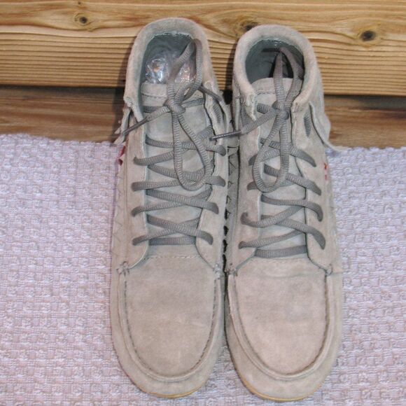 Gray Suede Fringe Bohemian Wedge Ankle Boots 6.5 - Picture 2 of 14